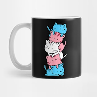 Cat Pile Trans Pride Transgender Day Mug